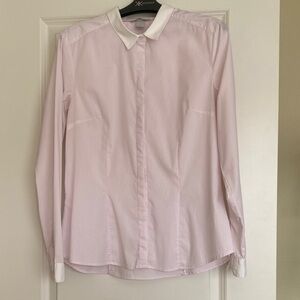H&M women’s Soft Pink Dress Shirt with White Collar